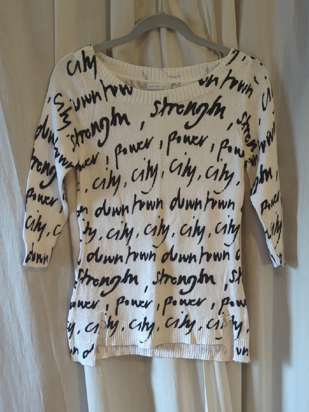 Women’s White Script Print Sweater